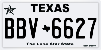 TX license plate BBV6627