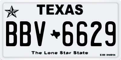 TX license plate BBV6629