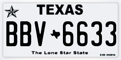TX license plate BBV6633