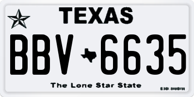TX license plate BBV6635