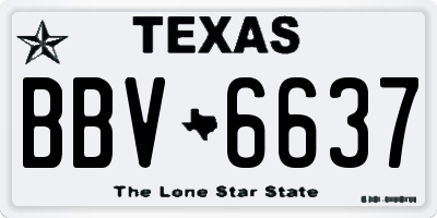 TX license plate BBV6637