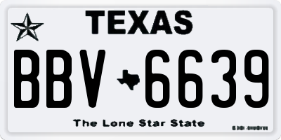 TX license plate BBV6639