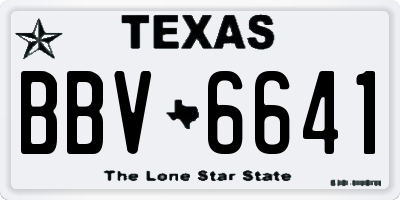 TX license plate BBV6641
