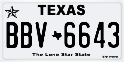 TX license plate BBV6643
