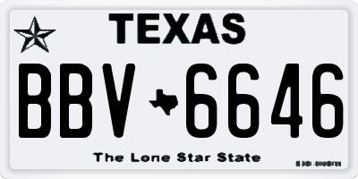 TX license plate BBV6646