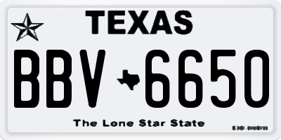 TX license plate BBV6650