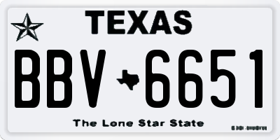 TX license plate BBV6651