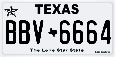 TX license plate BBV6664
