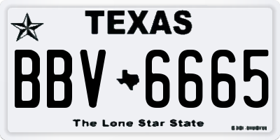 TX license plate BBV6665
