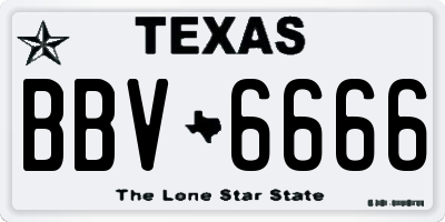 TX license plate BBV6666