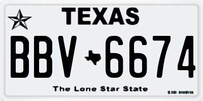 TX license plate BBV6674