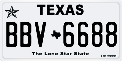 TX license plate BBV6688