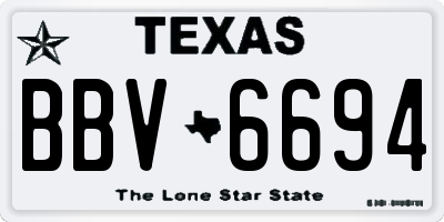 TX license plate BBV6694