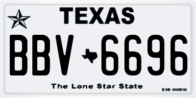 TX license plate BBV6696