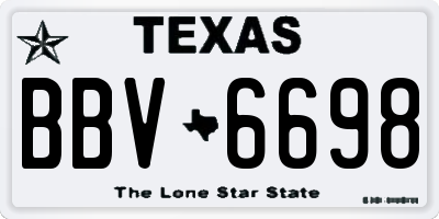 TX license plate BBV6698