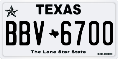 TX license plate BBV6700