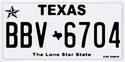 TX license plate BBV6704
