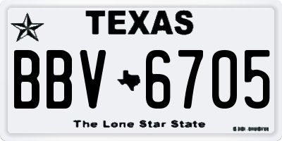 TX license plate BBV6705