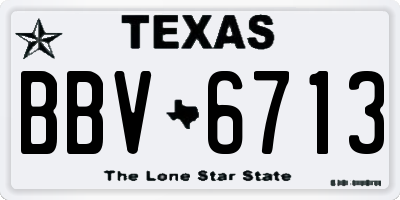 TX license plate BBV6713