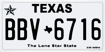 TX license plate BBV6716