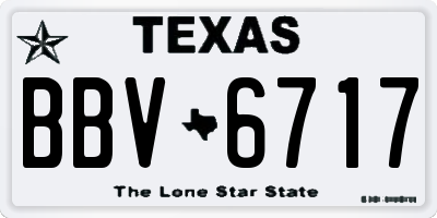 TX license plate BBV6717