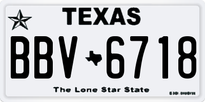 TX license plate BBV6718