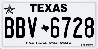 TX license plate BBV6728