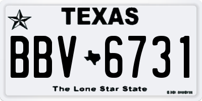 TX license plate BBV6731