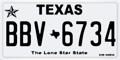 TX license plate BBV6734