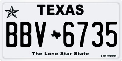 TX license plate BBV6735