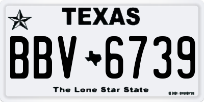 TX license plate BBV6739