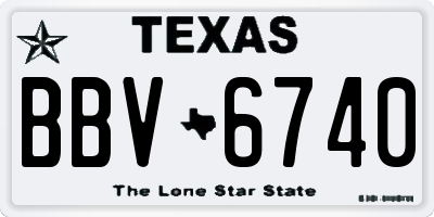 TX license plate BBV6740