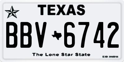 TX license plate BBV6742