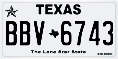 TX license plate BBV6743