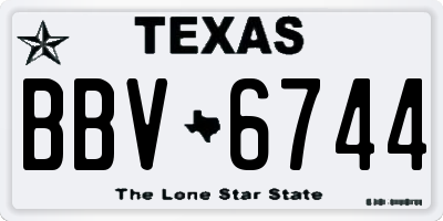 TX license plate BBV6744