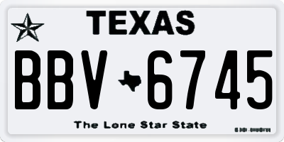 TX license plate BBV6745