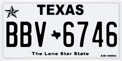 TX license plate BBV6746