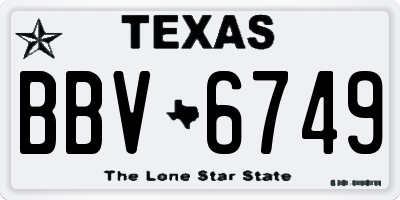 TX license plate BBV6749