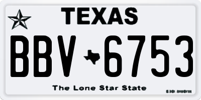 TX license plate BBV6753