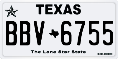 TX license plate BBV6755