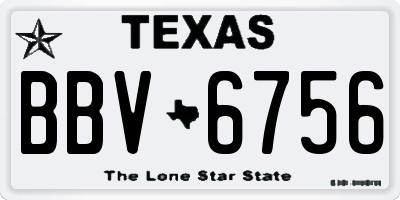 TX license plate BBV6756