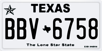 TX license plate BBV6758