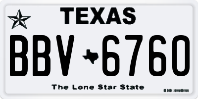 TX license plate BBV6760