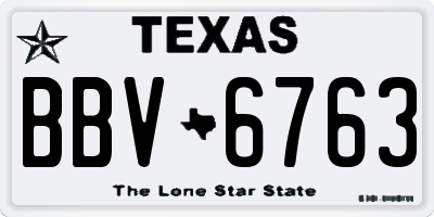 TX license plate BBV6763
