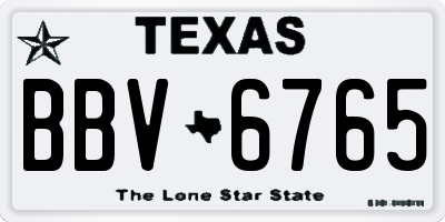 TX license plate BBV6765