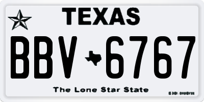 TX license plate BBV6767