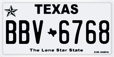 TX license plate BBV6768