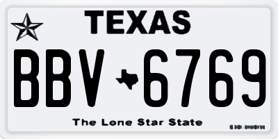 TX license plate BBV6769