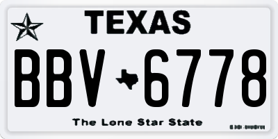 TX license plate BBV6778
