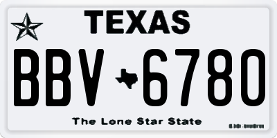 TX license plate BBV6780